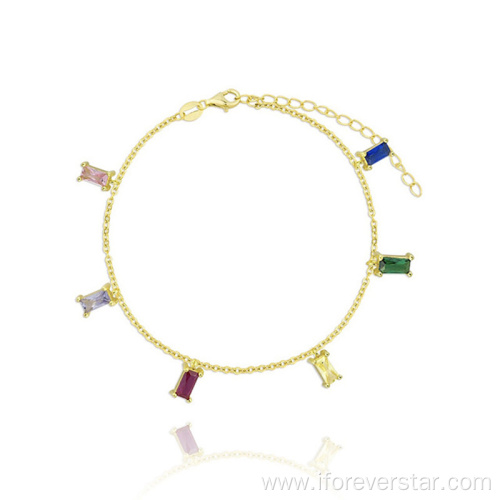 Customized 925 Sterling Silver Colorful Jewelry Bracelet